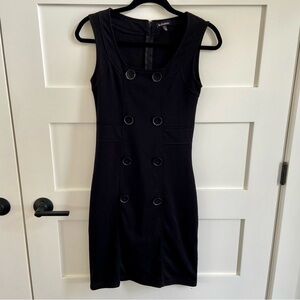 Vintage 90s Le Chateau Black Sleeveless Mini Dress